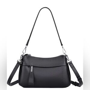 Elegant Black Leather Shoulder Bag